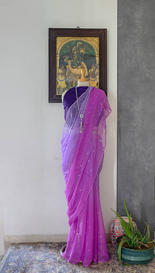 Chiffon Tye-Dye Saree