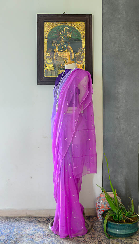 Chiffon Tye-Dye Saree