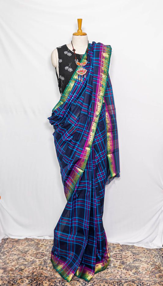 Blue Handloom  saree