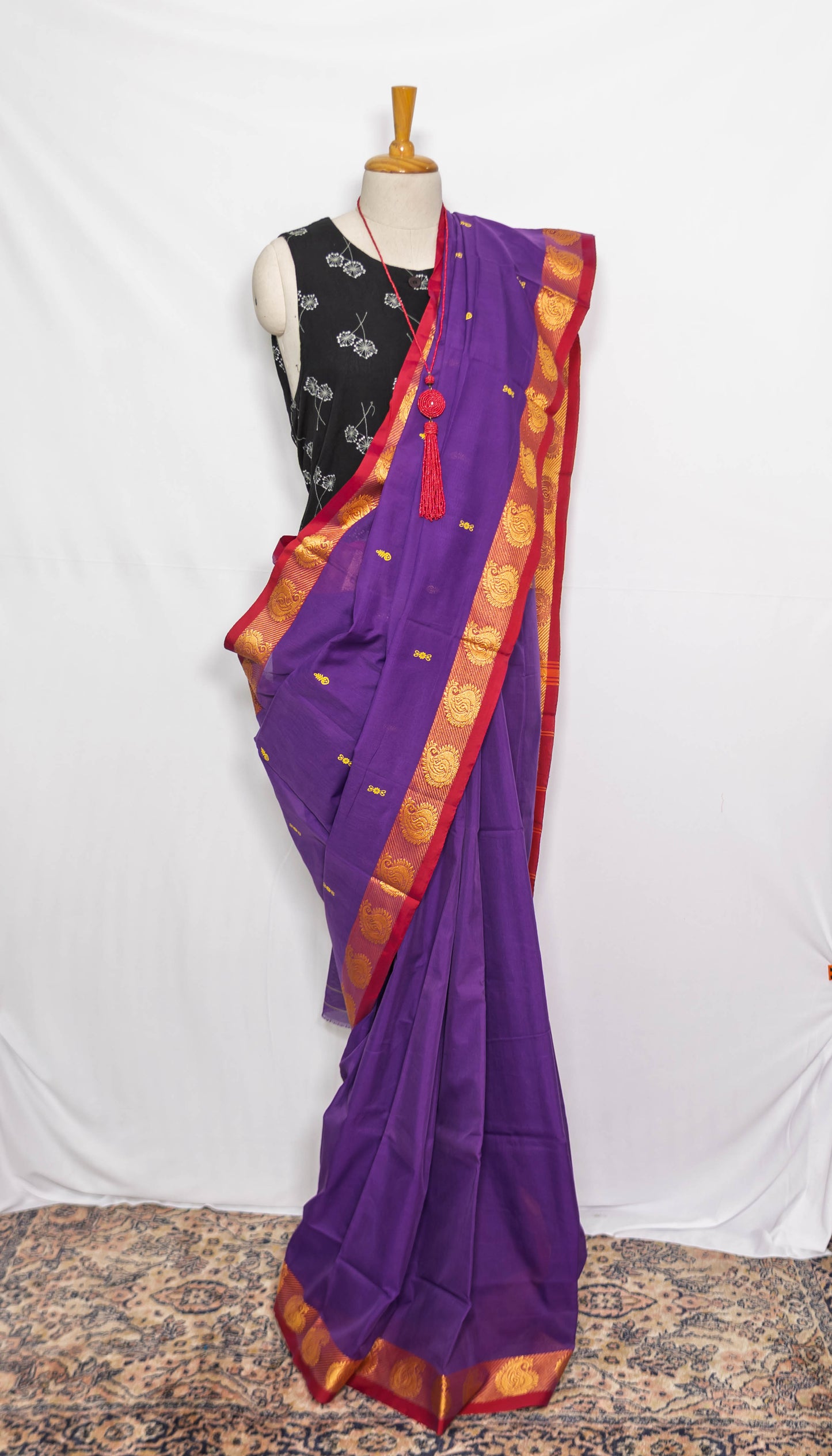 Purple cotton Handloom saree