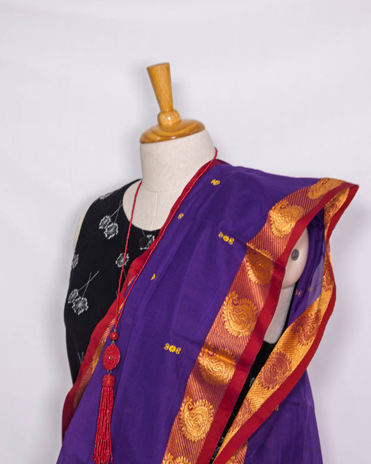 Purple cotton Handloom saree