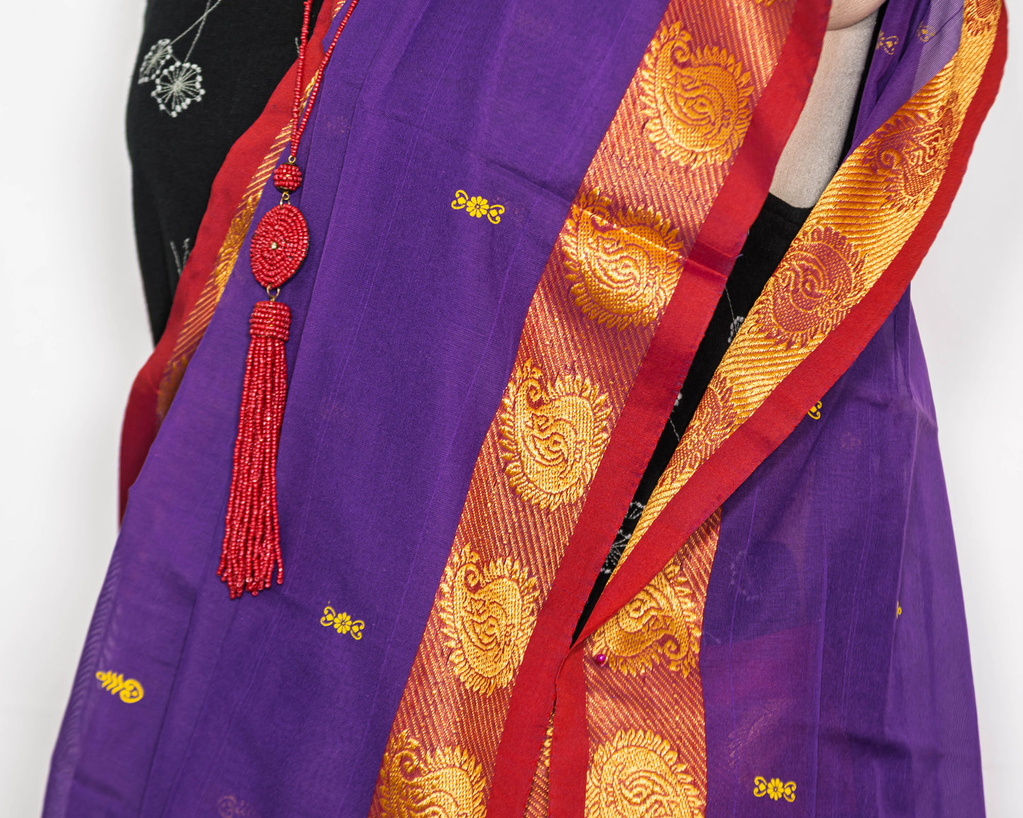 Purple cotton Handloom saree