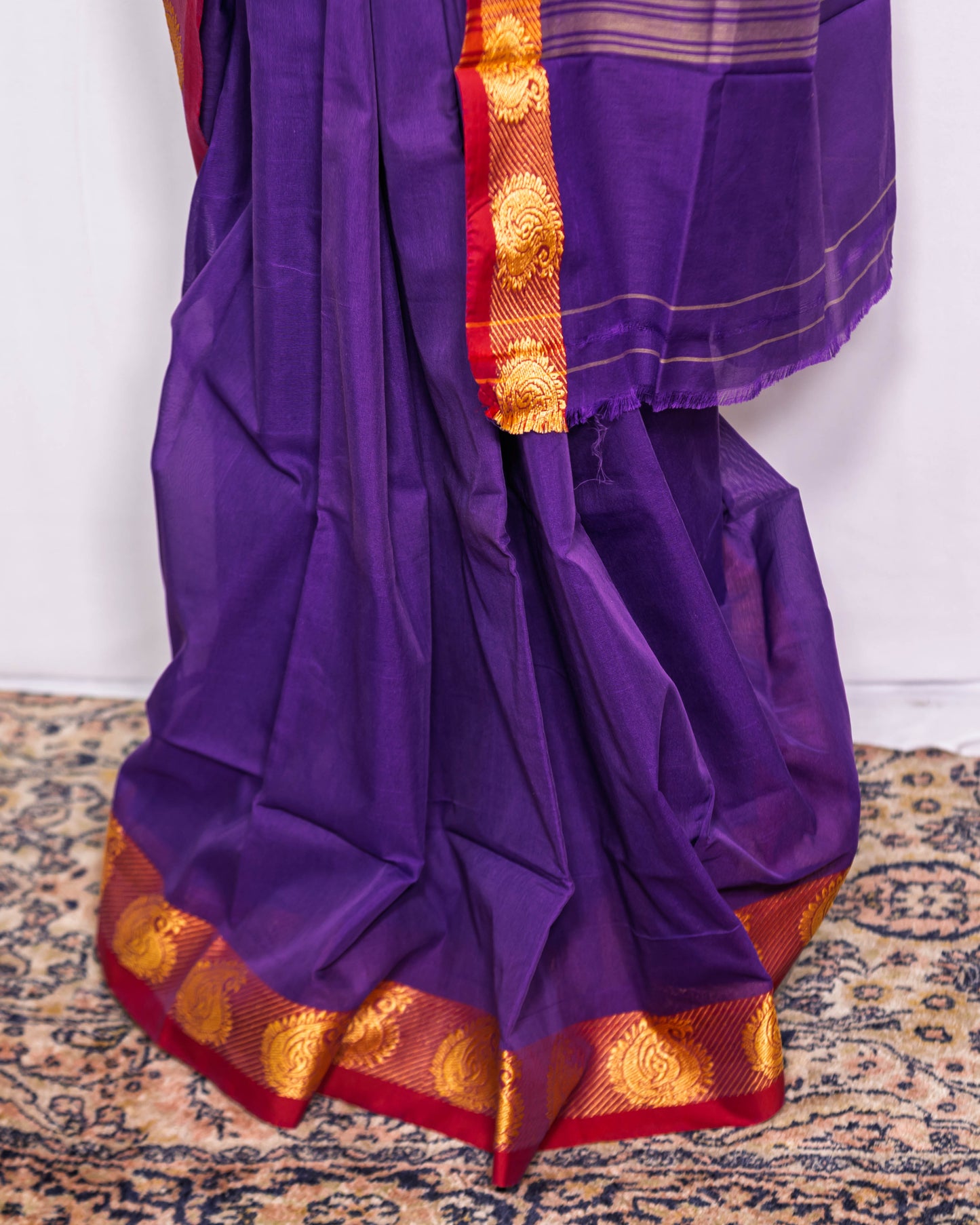 Purple cotton Handloom saree