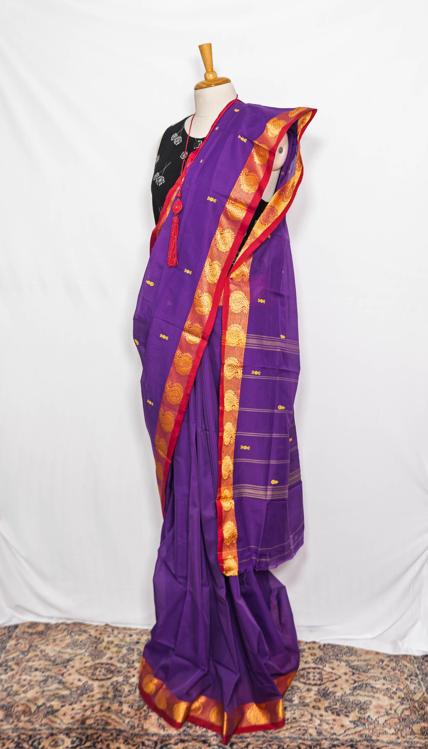 Purple cotton Handloom saree