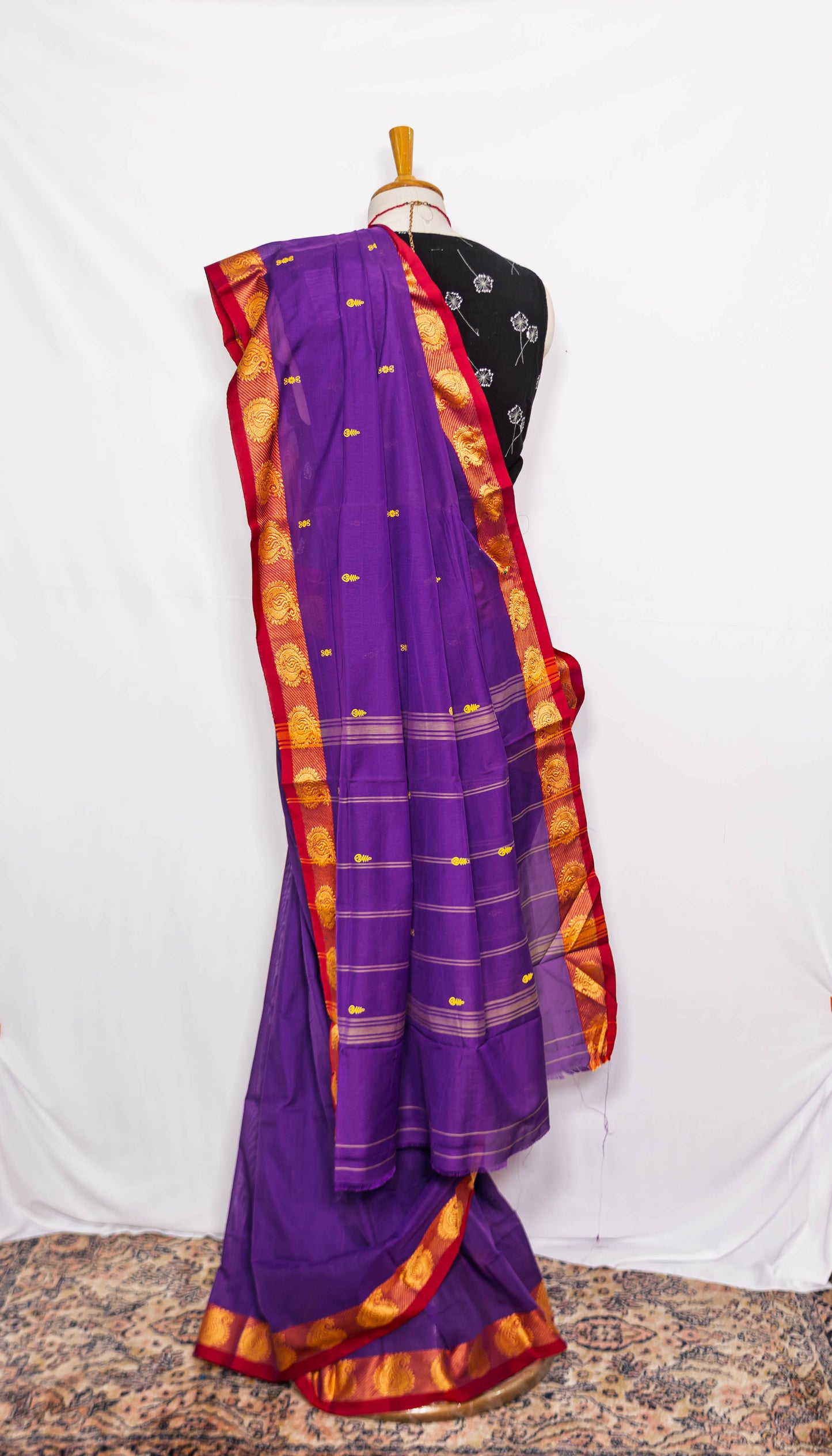 Purple cotton Handloom saree